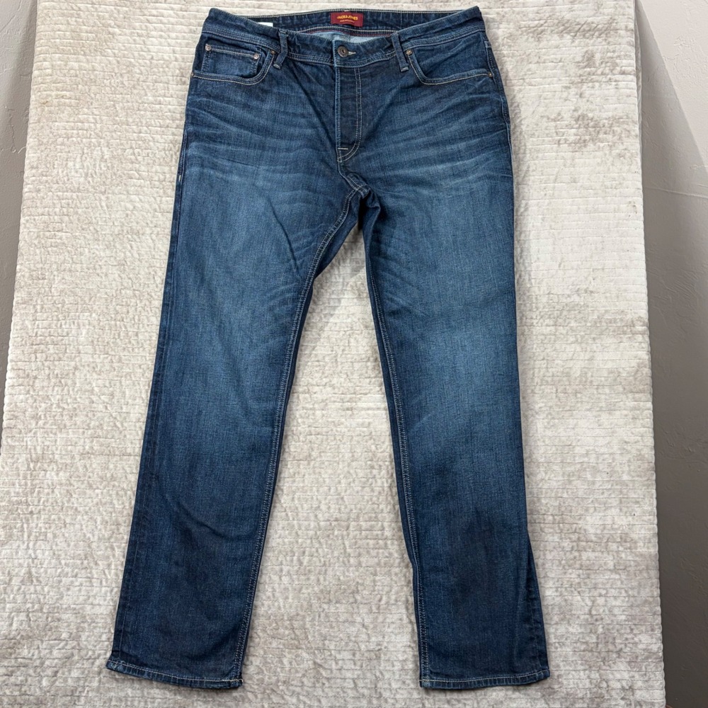 Jack & Jones Jeans Intelligence Clark‎ Regular Fit Blue Dark Wash Jeans 36x32